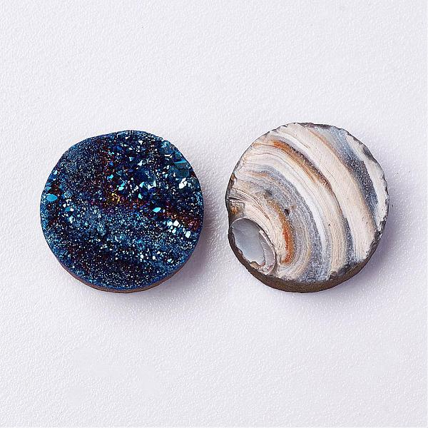 PandaHall Electroplated Natural Druzy Agate Cabochons, Flat Round, Blue Plated, 12x4~8mm Natural Agate Flat Round
PandaHall Electroplated Natural Druzy Agate Cabochons, Flat Round, Blue Plated, 12x4~8mm Natural Agate Flat Round