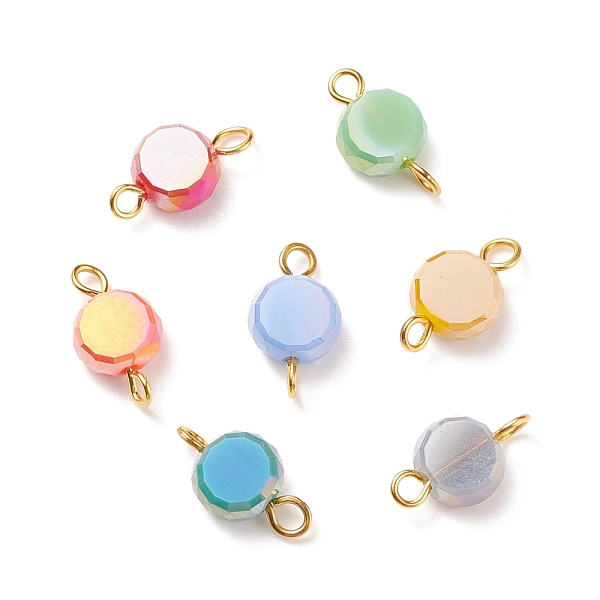 PandaHall Electroplate Opaque Glass Connector Charms, with Golden Tone Brass Double Loops, Faceted, Flat Round, Mixed Color..., Multicolor
PandaHall Electroplate Opaque Glass Connector Charms, with Golden Tone Brass Double Loops, Faceted, Flat Round, Mixed Color..., Multicolor
