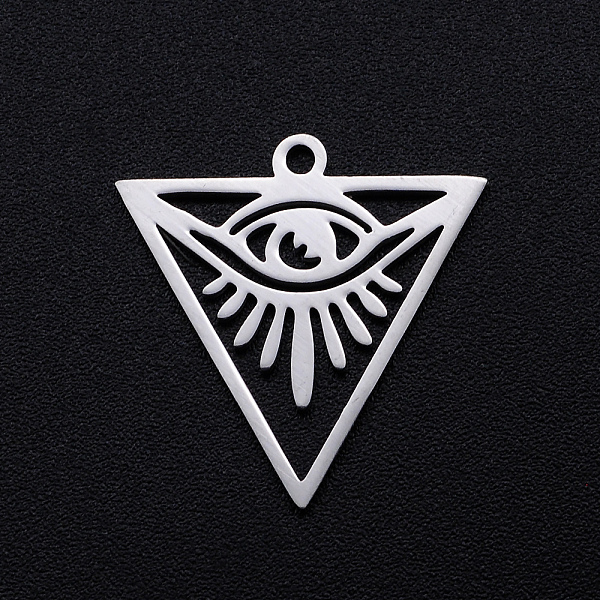 PandaHall 201 Stainless Steel Pendants, Filigree Joiners Findings, Laser Cut, Triangle with Eye, All Seeing Eye, Stainless Steel Color...
PandaHall 201 Stainless Steel Pendants, Filigree Joiners Findings, Laser Cut, Triangle with Eye, All Seeing Eye, Stainless Steel Color...