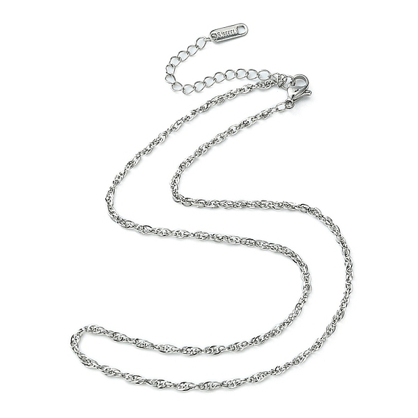 PandaHall 304 Stainless Steel Rope Chain Necklace for Men Women, Stainless Steel Color, 15.87 inch(40.3cm) 304 Stainless Steel
PandaHall 304 Stainless Steel Rope Chain Necklace for Men Women, Stainless Steel Color, 15.87 inch(40.3cm) 304 Stainless Steel