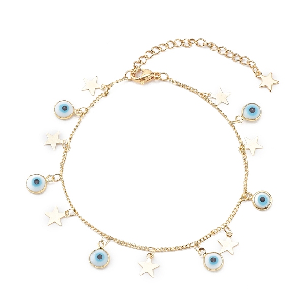 PandaHall Glass Evil Eye Charm Bracelets, with Brass Curb Chains and Star Charms, White, Golden, 7-5/8 inch(19.3cm) Glass Evil Eye White
PandaHall Glass Evil Eye Charm Bracelets, with Brass Curb Chains and Star Charms, White, Golden, 7-5/8 inch(19.3cm) Glass Evil Eye White