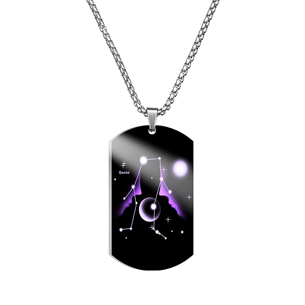 PandaHall Stainless Steel Constellation Tag Pendant Necklace with Box Chains, Gemini, 23.62 inch(60cm) Stainless Steel Gemini
PandaHall Stainless Steel Constellation Tag Pendant Necklace with Box Chains, Gemini, 23.62 inch(60cm) Stainless Steel Gemini