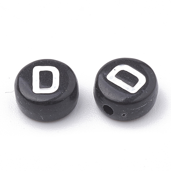 PandaHall Opaque Acrylic Beads, Horizontal Hole, Alphabet Style, Flat Round, Letter.D, 7x4mm, Hole: 1.5mm, about 370pcs/50g Acrylic Flat..., Black
PandaHall Opaque Acrylic Beads, Horizontal Hole, Alphabet Style, Flat Round, Letter.D, 7x4mm, Hole: 1.5mm, about 370pcs/50g Acrylic Flat..., Black