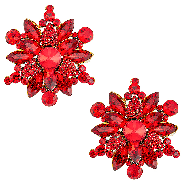 PandaHall HOBBIESAY 2Pcs Rhinestone Flower Brooch Pin, Antique Golden Alloy Badge for Backpack Clothes, Light Siam, 53.5x47.5x10mm..., Red
PandaHall HOBBIESAY 2Pcs Rhinestone Flower Brooch Pin, Antique Golden Alloy Badge for Backpack Clothes, Light Siam, 53.5x47.5x10mm..., Red