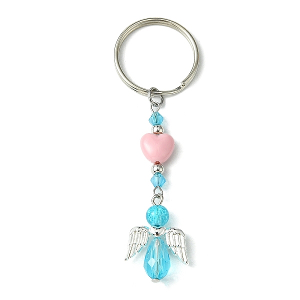 PandaHall Glass & Acrylic Pendant Keychain, with Iron Split Key Rings, Heart & Angel, Dark Turquoise, 8.1~8.2cm Glass Angel & Fairy
PandaHall Glass & Acrylic Pendant Keychain, with Iron Split Key Rings, Heart & Angel, Dark Turquoise, 8.1~8.2cm Glass Angel & Fairy