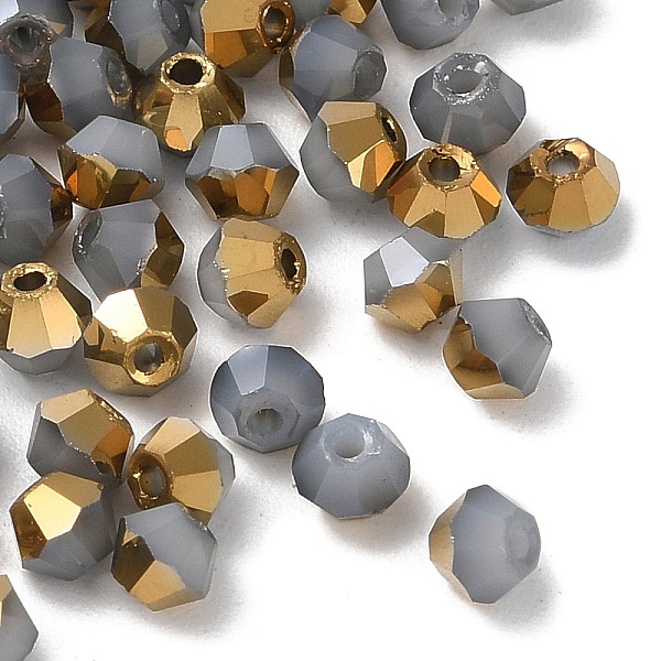 PandaHall Electroplate Glass Beads, Half Golden Plated, Faceted, Bicone, Light Grey, 4.5x4mm, Hole: 1mm, 500Pcs/bag Glass Bicone
PandaHall Electroplate Glass Beads, Half Golden Plated, Faceted, Bicone, Light Grey, 4.5x4mm, Hole: 1mm, 500Pcs/bag Glass Bicone