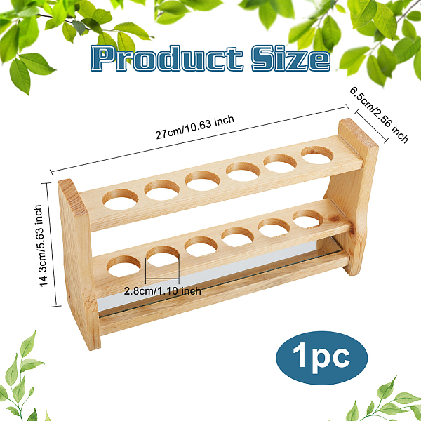 PandaHall OLYCRAFT 6 Holes Wooden Test Tube Rack 50ML Test Tube Display Stands Tube Display Racks with Glass Mirror Test Tube Holder Rack..., Gold
PandaHall OLYCRAFT 6 Holes Wooden Test Tube Rack 50ML Test Tube Display Stands Tube Display Racks with Glass Mirror Test Tube Holder Rack..., Gold