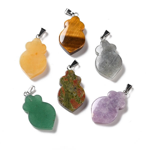 PandaHall Natural Gemstone Pendants, with Platinum Tone Brass Findings, Leaf, 29~31x16~17x3~6mm, Hole: 2x6mm Mixed Stone Leaf
PandaHall Natural Gemstone Pendants, with Platinum Tone Brass Findings, Leaf, 29~31x16~17x3~6mm, Hole: 2x6mm Mixed Stone Leaf