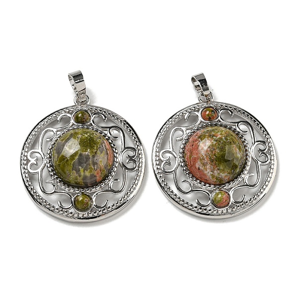 PandaHall Natural Unakite Pendants, Rack Plating Brass Hollow Flat Round Charms, Cadmium Free & Lead Free, Platinum, 36.5x33x9.5mm, Hole...
PandaHall Natural Unakite Pendants, Rack Plating Brass Hollow Flat Round Charms, Cadmium Free & Lead Free, Platinum, 36.5x33x9.5mm, Hole...