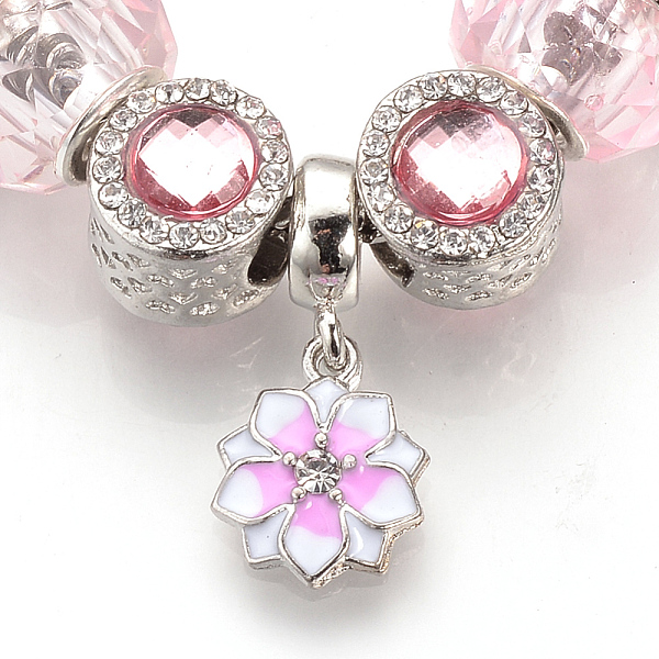 PandaHall European Bracelets, with Tibetan Style Alloy Rhinestone Enamel Beads, Resin Beads, Brass Chains and Safety Chains, Antique Silver..., Pink
PandaHall European Bracelets, with Tibetan Style Alloy Rhinestone Enamel Beads, Resin Beads, Brass Chains and Safety Chains, Antique Silver..., Pink