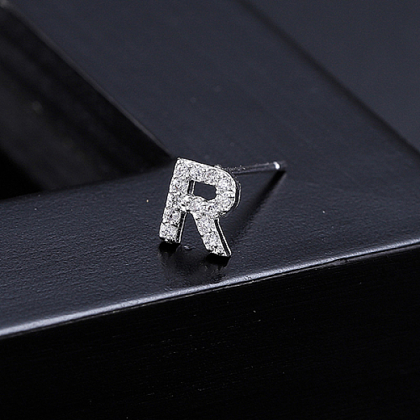 PandaHall Platinum Brass Micro Pave Cubic Zirconia Stud Earrings, Initial Letter, Letter R, No Size Cubic Zirconia Letter R Clear
PandaHall Platinum Brass Micro Pave Cubic Zirconia Stud Earrings, Initial Letter, Letter R, No Size Cubic Zirconia Letter R Clear