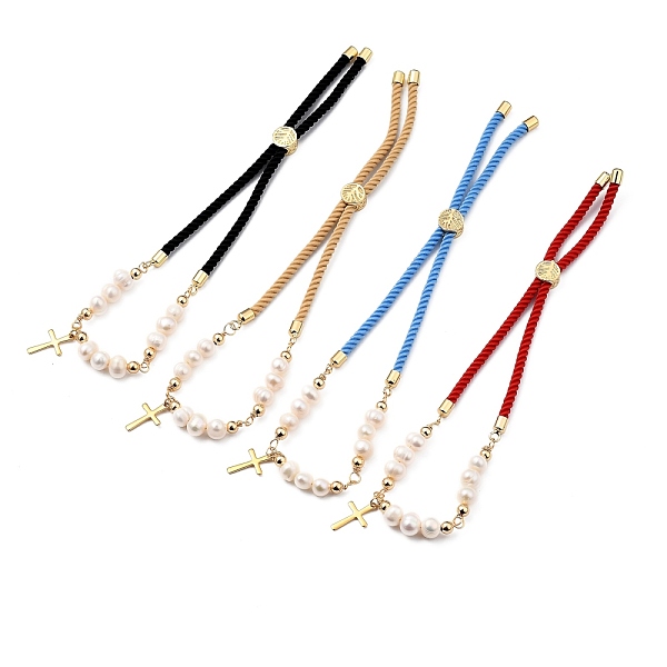 PandaHall Adjustable Nylon Cord Slider Bracelets, Bolo Bracelets, with Natural Pearl Beads, 304 Stainless Steel Cross Charms and Brass Beads..., Multicolor
PandaHall Adjustable Nylon Cord Slider Bracelets, Bolo Bracelets, with Natural Pearl Beads, 304 Stainless Steel Cross Charms and Brass Beads..., Multicolor
