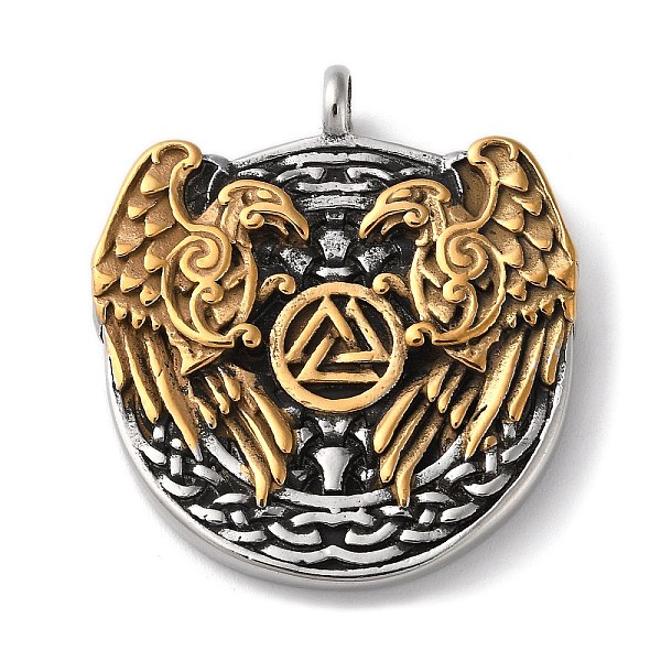 PandaHall Ion Plating(IP) 304 Stainless Steel Pendants, Flat Round with Eagle & Valknut Charm, Antique Silver & Antique Golden...
PandaHall Ion Plating(IP) 304 Stainless Steel Pendants, Flat Round with Eagle & Valknut Charm, Antique Silver & Antique Golden...