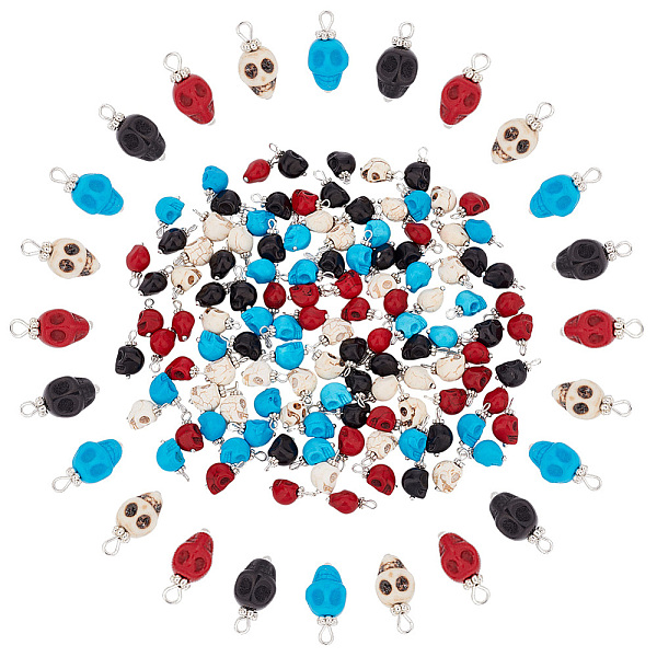 PandaHall ARRICRAFT 120Pcs 4 Colros Synthetic Turquoise Pendants, Halloween Skull Charm, Dyed, with Silver Tone Brass Findings, Mixed Color..., Multicolor
PandaHall ARRICRAFT 120Pcs 4 Colros Synthetic Turquoise Pendants, Halloween Skull Charm, Dyed, with Silver Tone Brass Findings, Mixed Color..., Multicolor