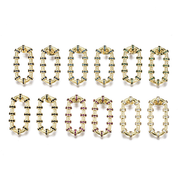 PandaHall Brass Micro Pave Cubic Zirconia Stud Earrings, with Ear Nuts, Nickel Free, Oval, Real 16K Gold Plated, Mixed Color, 25.5x13.5mm..., Multicolor
PandaHall Brass Micro Pave Cubic Zirconia Stud Earrings, with Ear Nuts, Nickel Free, Oval, Real 16K Gold Plated, Mixed Color, 25.5x13.5mm..., Multicolor