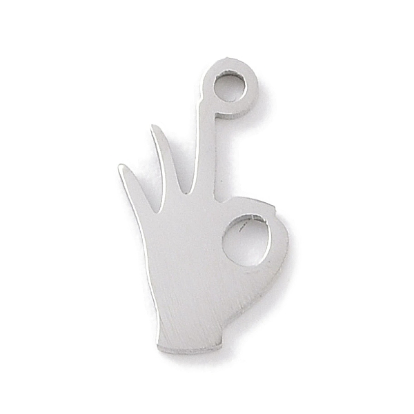 PandaHall 304 Stainless Steel Charms, Laser Cut, Stainless Steel Color, Gesture OK, 12x6x1mm, Hole: 1mm 304 Stainless Steel Palm
PandaHall 304 Stainless Steel Charms, Laser Cut, Stainless Steel Color, Gesture OK, 12x6x1mm, Hole: 1mm 304 Stainless Steel Palm
