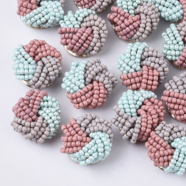 PandaHall Glass Seed Beads Cabochons, Cluster Beads, with Golden Plated Iron Perforated Disc Settings, Flower, Colorful, 19~20x10~12mm Glass...
PandaHall Glass Seed Beads Cabochons, Cluster Beads, with Golden Plated Iron Perforated Disc Settings, Flower, Colorful, 19~20x10~12mm Glass...