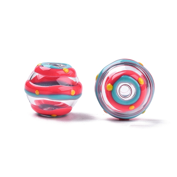 PandaHall Transparent Glass Enamel Beads, Round with Stripe Pattern, Crimson, 13.5~15x14mm, Hole: 2~2.5mm Glass Round Pink
PandaHall Transparent Glass Enamel Beads, Round with Stripe Pattern, Crimson, 13.5~15x14mm, Hole: 2~2.5mm Glass Round Pink