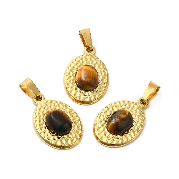 PandaHall Natural Tiger Eye Pendants, 304 Stainless Steel Oval Charms, Real 18K Gold Plated, 23.5x16x5.5mm, Hole: 4x7.5mm Tiger Eye Oval
PandaHall Natural Tiger Eye Pendants, 304 Stainless Steel Oval Charms, Real 18K Gold Plated, 23.5x16x5.5mm, Hole: 4x7.5mm Tiger Eye Oval