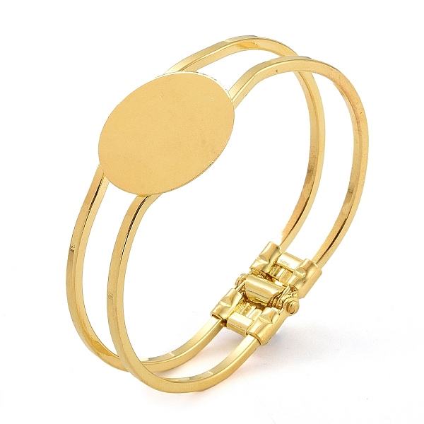 PandaHall Brass Bangle Making, Blank Bangle Base, Flat Round, Golden, 1-3/4 inchx2-3/8 inch(46x60mm), Tray: 25mm Brass
PandaHall Brass Bangle Making, Blank Bangle Base, Flat Round, Golden, 1-3/4 inchx2-3/8 inch(46x60mm), Tray: 25mm Brass