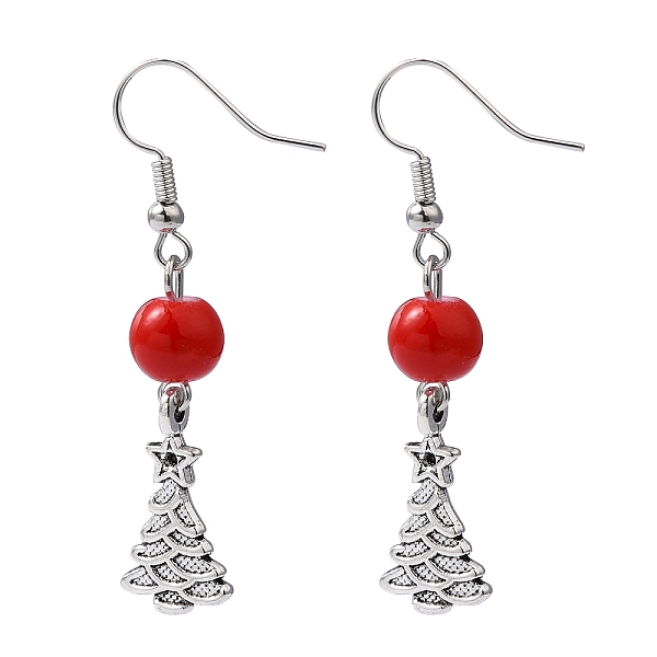 PandaHall Dangle Earrings, Christmas Tree Earrings, with Glass Beads and Brass Earring Hook, Red, 48mm Glass Red
PandaHall Dangle Earrings, Christmas Tree Earrings, with Glass Beads and Brass Earring Hook, Red, 48mm Glass Red
