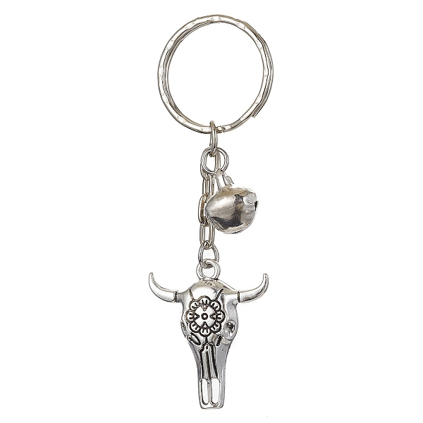 PandaHall Tibetan Style Alloy Bull Head Kcychain, with Iron Findings and Iron Bells Charm, Antique Silver & Platinum, 8.2cm Alloy Other...
PandaHall Tibetan Style Alloy Bull Head Kcychain, with Iron Findings and Iron Bells Charm, Antique Silver & Platinum, 8.2cm Alloy Other...