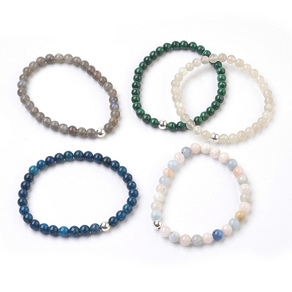 PandaHall Natural Mixed Stone Beads Stretch Bracelets, with 925 Sterling Silver Beads, Round, Cardboard Boxes, Silver, 2-1/8 inch(5.5cm)...
PandaHall Natural Mixed Stone Beads Stretch Bracelets, with 925 Sterling Silver Beads, Round, Cardboard Boxes, Silver, 2-1/8 inch(5.5cm)...