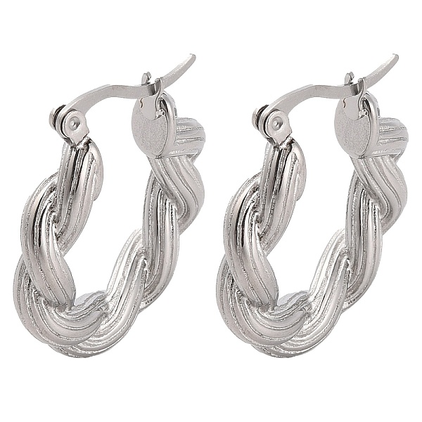 PandaHall 304 Stainless Steel Hoop Earrings, Twist Rope Ring, Stainless Steel Color, 28x25x5mm. 304 Stainless Steel Ring
PandaHall 304 Stainless Steel Hoop Earrings, Twist Rope Ring, Stainless Steel Color, 28x25x5mm. 304 Stainless Steel Ring