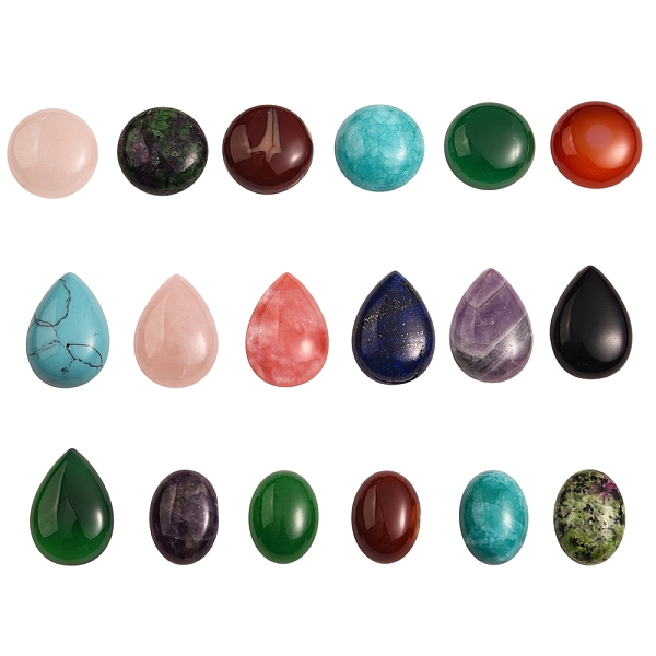 PandaHall 24Pcs 24 Style Natural & Synthetic Stone Cabochons, Teardrop & Oval & Flat Round, 1pcs/style Mixed Stone Mixed Shapes
PandaHall 24Pcs 24 Style Natural & Synthetic Stone Cabochons, Teardrop & Oval & Flat Round, 1pcs/style Mixed Stone Mixed Shapes