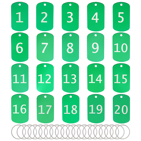 PandaHall AHADERMAKER 1 Set Aluminum Pendants, with Ring, Rectnagle with Number 0~20, Green, 50x29x1mm, Hole: 3.4mm Aluminum Rectangle Green
PandaHall AHADERMAKER 1 Set Aluminum Pendants, with Ring, Rectnagle with Number 0~20, Green, 50x29x1mm, Hole: 3.4mm Aluminum Rectangle Green