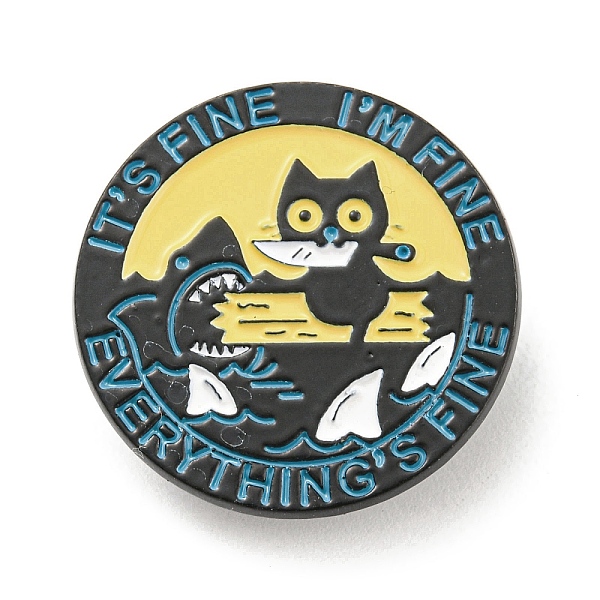 PandaHall Cat Shark Knife Enamel Pins, Black Alloy Brooches for Backpack Clothes, Word It's Fine I'm Fine Everything's Fine, Yellow...
PandaHall Cat Shark Knife Enamel Pins, Black Alloy Brooches for Backpack Clothes, Word It's Fine I'm Fine Everything's Fine, Yellow...