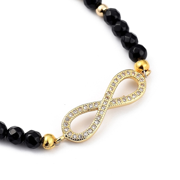 PandaHall Infinity Brass Micro Pave Cubic Zirconia Link Bracelets, with Natural Black Agate Beads and Brass Spring Ring Clasps, Golden...
PandaHall Infinity Brass Micro Pave Cubic Zirconia Link Bracelets, with Natural Black Agate Beads and Brass Spring Ring Clasps, Golden...