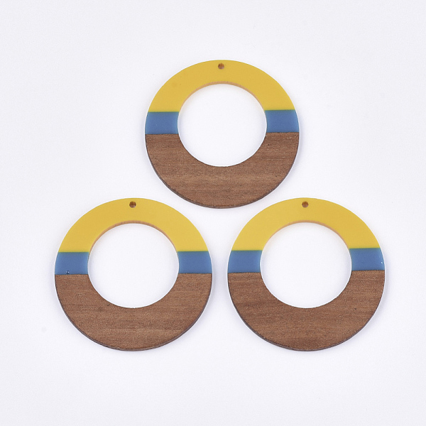 PandaHall Resin & Walnut Wood Pendants, Tri-color, Flat Round, Gold, 49x3~3.5mm, Hole: 2mm Resin+Wood Flat Round Gold
PandaHall Resin & Walnut Wood Pendants, Tri-color, Flat Round, Gold, 49x3~3.5mm, Hole: 2mm Resin+Wood Flat Round Gold