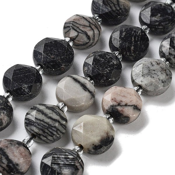 PandaHall Natural Black Silk Stone/Netstone Beads Strands, with Seed Beads, Faceted Hexagonal Cut, Flat Round, 12~12.5x5~6mm, Hole...
PandaHall Natural Black Silk Stone/Netstone Beads Strands, with Seed Beads, Faceted Hexagonal Cut, Flat Round, 12~12.5x5~6mm, Hole...