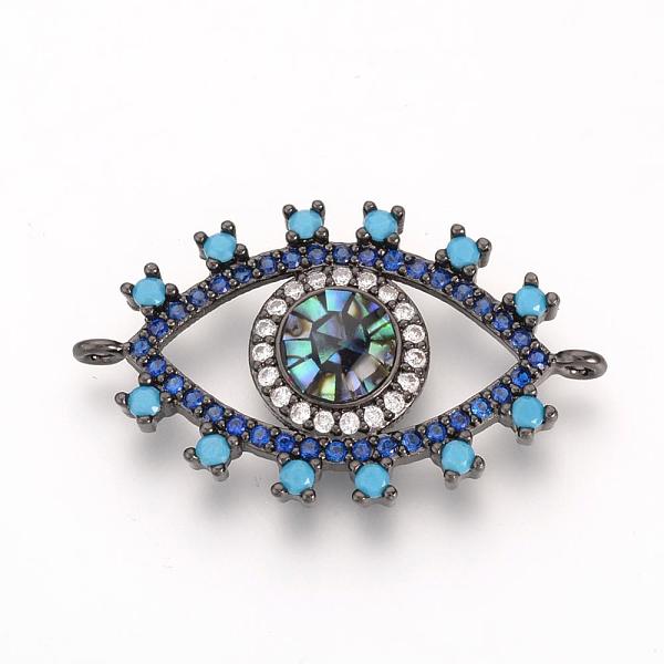 PandaHall Brass Micro Pave Cubic Zirconia Links, with Shell, Evil Eye, Gunmetal, 31x19x4mm, Hole: 1mm Brass+Cubic Zirconia Evil Eye
PandaHall Brass Micro Pave Cubic Zirconia Links, with Shell, Evil Eye, Gunmetal, 31x19x4mm, Hole: 1mm Brass+Cubic Zirconia Evil Eye