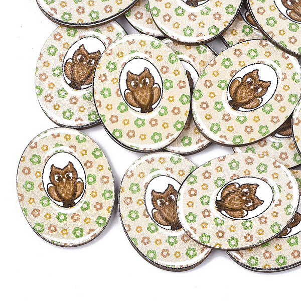 PandaHall Printed Basswood Pendants, Back Random Color, Oval with Owl, Bisque, 35x27.5x3mm, Hole: 1.5mm Wood Oval Orange
PandaHall Printed Basswood Pendants, Back Random Color, Oval with Owl, Bisque, 35x27.5x3mm, Hole: 1.5mm Wood Oval Orange