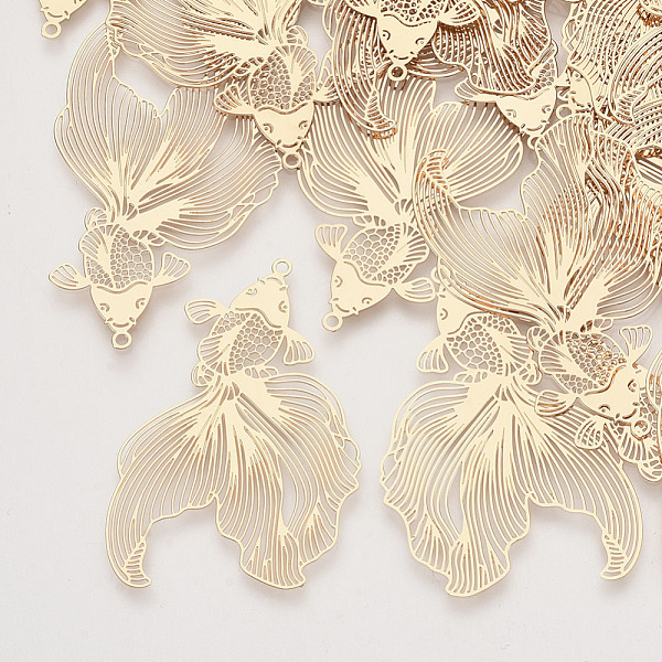 PandaHall Brass Pendants, Etched Metal Embellishments, Goldfish, Light Gold, 49x30x0.3mm, Hole: 1.4mm Brass Fish
PandaHall Brass Pendants, Etched Metal Embellishments, Goldfish, Light Gold, 49x30x0.3mm, Hole: 1.4mm Brass Fish