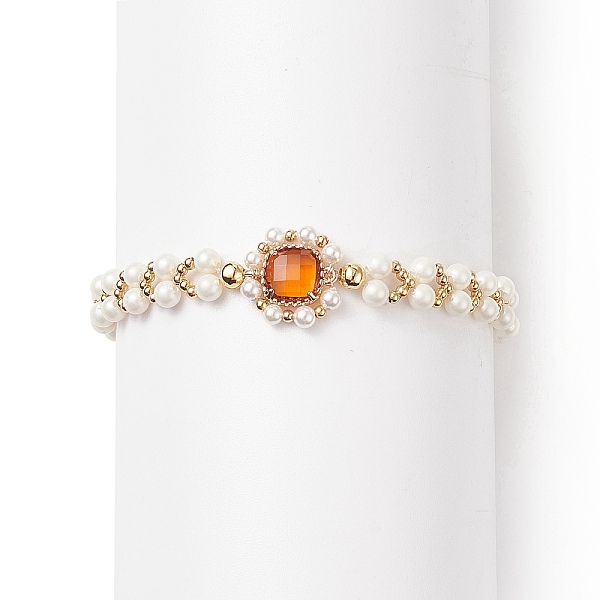 PandaHall Glass & Shell Pearl Bead Bracele, Dainty Braided Beaded Bracelet for Women, Orange, 7-1/2 inch(19cm) Shell Pearl Orange
PandaHall Glass & Shell Pearl Bead Bracele, Dainty Braided Beaded Bracelet for Women, Orange, 7-1/2 inch(19cm) Shell Pearl Orange