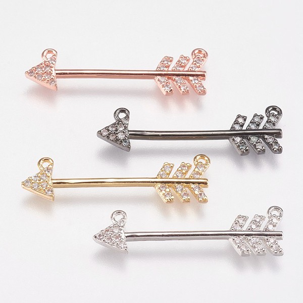 PandaHall Brass Micro Pave Cubic Zirconia Pendants, Arrows, Mixed Color, 7x25x2mm, Hole: 0.8mm Brass+Cubic Zirconia Arrow Clear
PandaHall Brass Micro Pave Cubic Zirconia Pendants, Arrows, Mixed Color, 7x25x2mm, Hole: 0.8mm Brass+Cubic Zirconia Arrow Clear