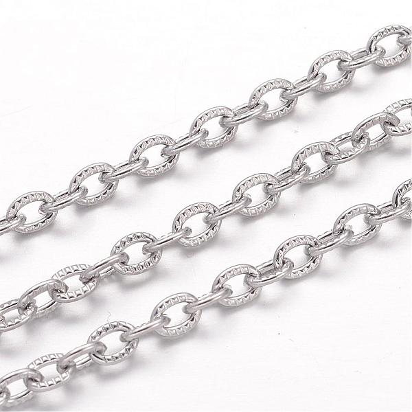 PandaHall 304 Stainless Steel Cable Chains, Textured, Soldered, Oval, for Jewelry Making, Stainless Steel Color, 4x3x0.8mm 304 Stainless...
PandaHall 304 Stainless Steel Cable Chains, Textured, Soldered, Oval, for Jewelry Making, Stainless Steel Color, 4x3x0.8mm 304 Stainless...