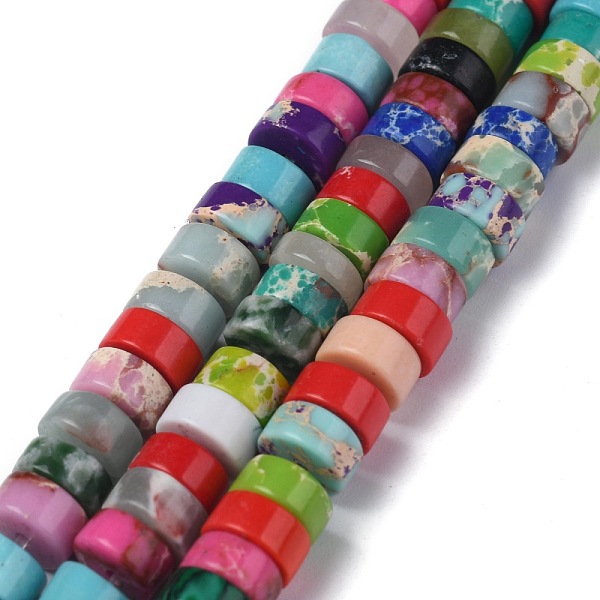PandaHall Synthetic Imperial Jasper Beads Strands, Heishi Beads, Flat Round/Disc, Mixed Color, 6x3mm, Hole: 1mm, about 119~131pcs/strand..., Multicolor
PandaHall Synthetic Imperial Jasper Beads Strands, Heishi Beads, Flat Round/Disc, Mixed Color, 6x3mm, Hole: 1mm, about 119~131pcs/strand..., Multicolor