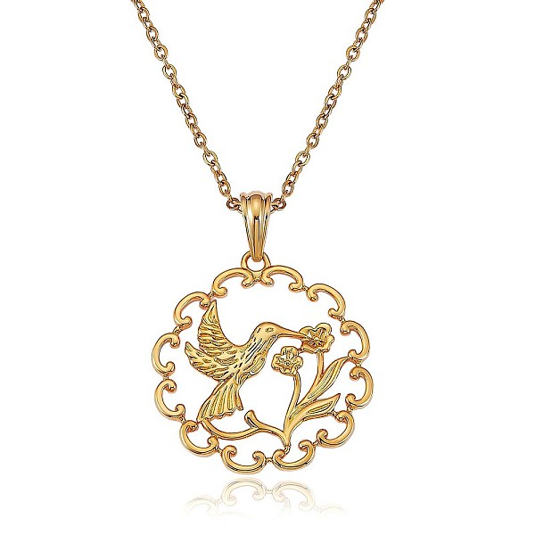 PandaHall Hummingbird and Flower Pendant Necklace, Brass Jewelry for Women, Golden, 17.72 inch(45cm) Brass
PandaHall Hummingbird and Flower Pendant Necklace, Brass Jewelry for Women, Golden, 17.72 inch(45cm) Brass