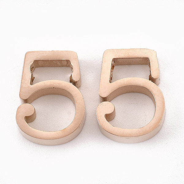 PandaHall 304 Stainless Steel Pendants, Number, Rose Gold, Num.5, 12x9x3mm, Hole: 1.8mm 304 Stainless Steel Number
PandaHall 304 Stainless Steel Pendants, Number, Rose Gold, Num.5, 12x9x3mm, Hole: 1.8mm 304 Stainless Steel Number