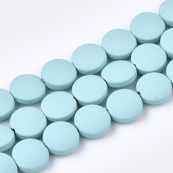 PandaHall Spray Painted Non-magnetic Synthetic Hematite Beads Strands, Flat Round, Aqua, 8.5x4mm, Hole: 1mm, about 48pcs/strand, 15.7 inch..., Cyan
PandaHall Spray Painted Non-magnetic Synthetic Hematite Beads Strands, Flat Round, Aqua, 8.5x4mm, Hole: 1mm, about 48pcs/strand, 15.7 inch..., Cyan