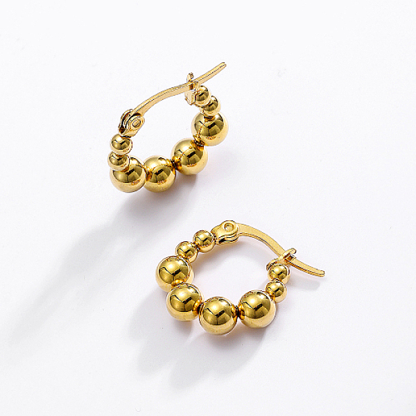 PandaHall 304 Stainless Steel Round Ball Beaded Hoop Earrings, Golden, 18x18mm 304 Stainless Steel
PandaHall 304 Stainless Steel Round Ball Beaded Hoop Earrings, Golden, 18x18mm 304 Stainless Steel