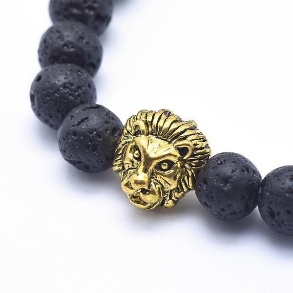 PandaHall Natural Lava Rock Braided Bead Bracelets, with Alloy Lion Beads and Nylon Cord, 2-1/4 inch(57mm) Lava Rock Black
PandaHall Natural Lava Rock Braided Bead Bracelets, with Alloy Lion Beads and Nylon Cord, 2-1/4 inch(57mm) Lava Rock Black