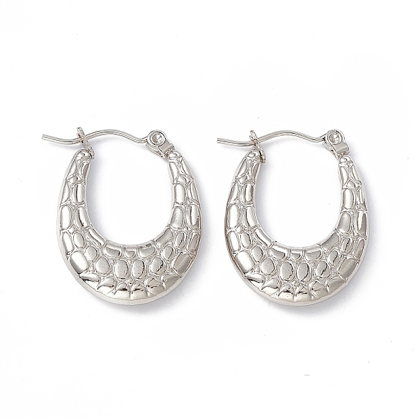 PandaHall 201 Stainless Steel Texture Oval Thick Hoop Earrings with 304 Stainless Steel Pins for Women, Stainless Steel Color...
PandaHall 201 Stainless Steel Texture Oval Thick Hoop Earrings with 304 Stainless Steel Pins for Women, Stainless Steel Color...