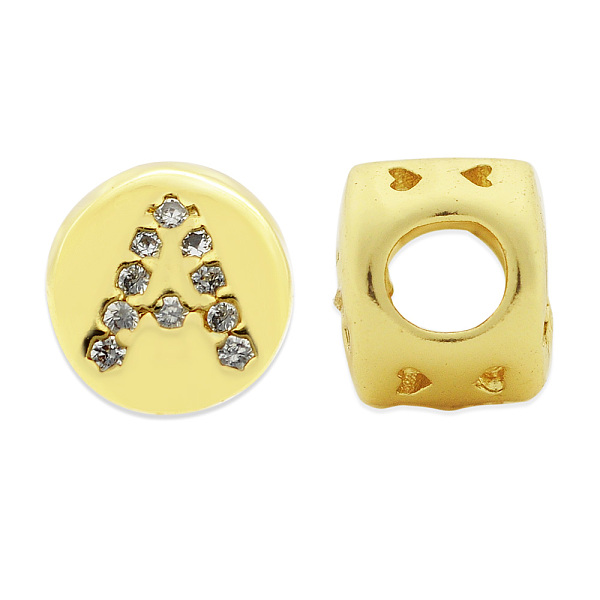 PandaHall Brass Micro Pave Clear Cubic Zirconia Beads, Flat Round with Letter, Letter.A, 7.5x6.5mm, Hole: 3.5mm, 3pcs/bag Brass+Cubic...
PandaHall Brass Micro Pave Clear Cubic Zirconia Beads, Flat Round with Letter, Letter.A, 7.5x6.5mm, Hole: 3.5mm, 3pcs/bag Brass+Cubic...