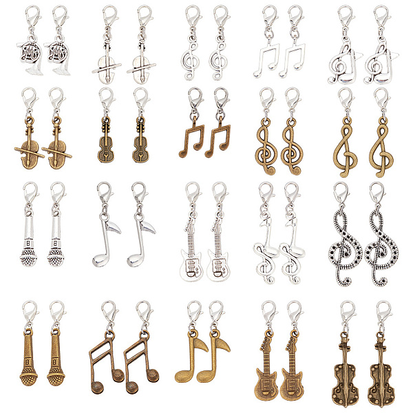 PandaHall Music Theme Alloy Pendant Decoration, with Lobster Claw Clasps, Mixed Shapes, Mixed Color, 33~45mm, 20 style, 2pcs/style...
PandaHall Music Theme Alloy Pendant Decoration, with Lobster Claw Clasps, Mixed Shapes, Mixed Color, 33~45mm, 20 style, 2pcs/style...