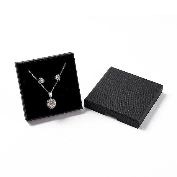 PandaHall Paper with Sponge Mat Necklace Boxes, Square, Black, 9x9x1.6cm, Inner Diameter: 8.3x8.3x1cm Paper Square Black
PandaHall Paper with Sponge Mat Necklace Boxes, Square, Black, 9x9x1.6cm, Inner Diameter: 8.3x8.3x1cm Paper Square Black